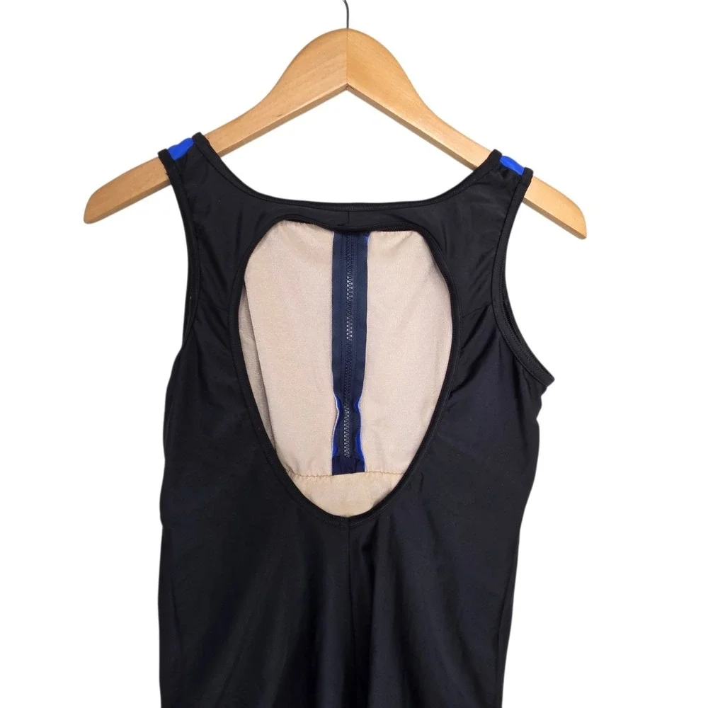 Vintage 90s Krista Womens Plus 18W Tummy Control Sears Swimsuit‎ Blue Zip NWT